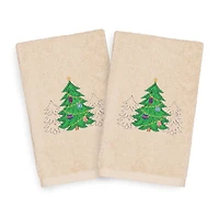 Linum Home Textiles Xmas Three Trees 2-pc. Hand Towel