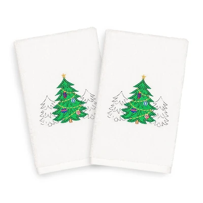 Linum Home Textiles Xmas Three Trees 2-pc. Hand Towel