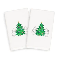 Linum Home Textiles Xmas Three Trees 2-pc. Hand Towel