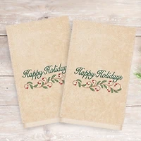 Linum Home Textiles Xmas Happy Holidays 2-pc. Hand Towel
