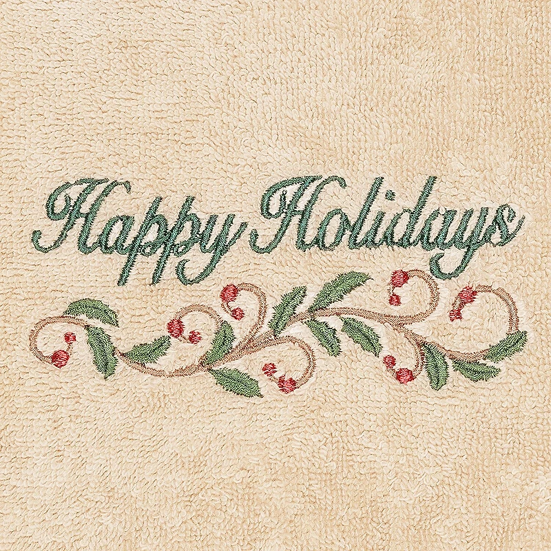 Linum Home Textiles Xmas Happy Holidays 2-pc. Hand Towel