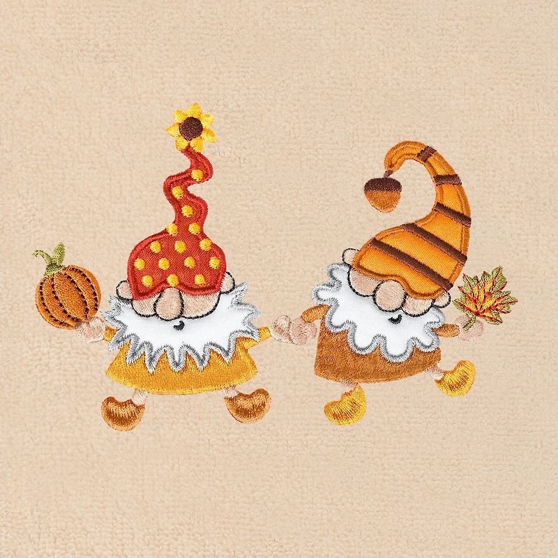 Linum Home Textiles Autumn Gnomes Embroidered 2-pc. Hand Towel