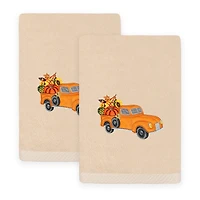 Linum Home Textiles Autumn Truck Embroidered 2-pc. Hand Towel