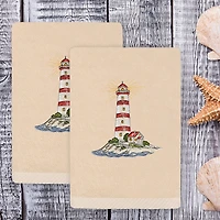 Linum Home Textiles Summer Lighthouse Embroidered 2-pc. Hand Towel