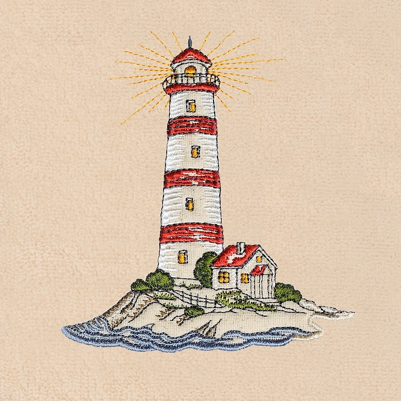 Linum Home Textiles Summer Lighthouse Embroidered 2-pc. Hand Towel