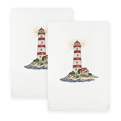 Linum Home Textiles Summer Lighthouse Embroidered 2-pc. Hand Towel