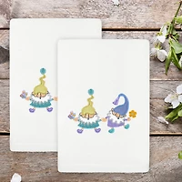 Linum Home Textiles Spring Gnomes Embroidered 2-pc. Hand Towel
