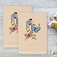Linum Home Textiles Spring Butterfly Embroidered 2-pc. Hand Towel