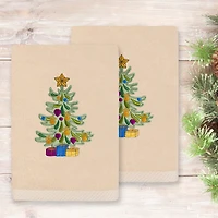 Linum Home Textiles Christmas Presents Embroidered 2-pc. Hand Towel