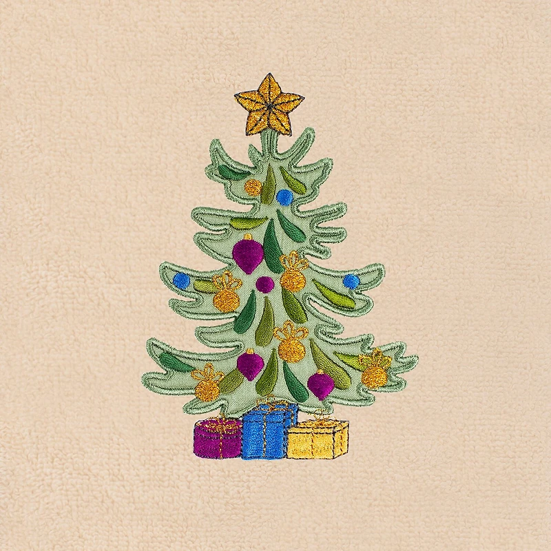 Linum Home Textiles Christmas Presents Embroidered 2-pc. Hand Towel