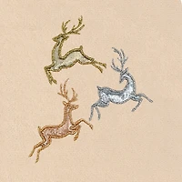 Linum Home Textiles Xmas Leaping Deer Embroidered 2-pc. Hand Towel
