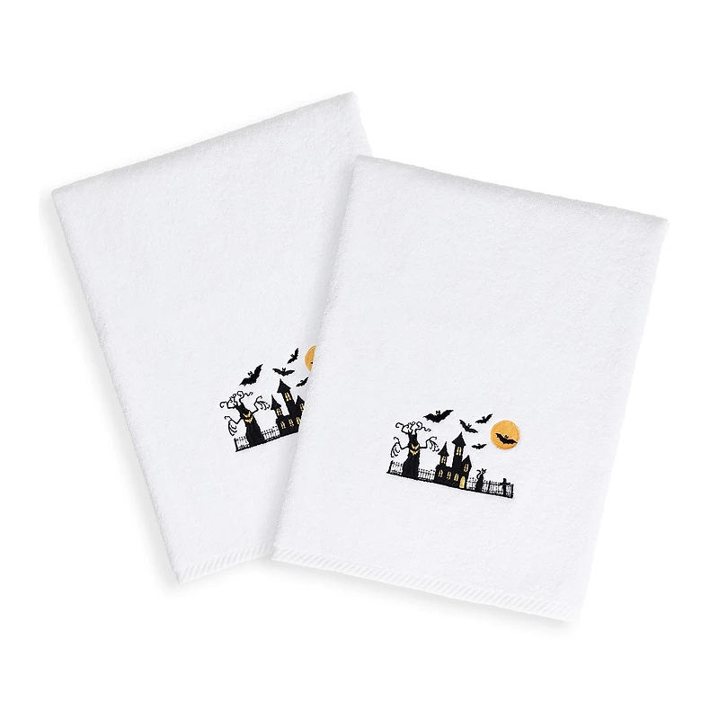 Linum Home Textiles Halloween Scary Embroidered 2-pc. Hand Towel