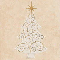 Linum Home Textiles Xmas Scroll Tree Embroidered 2-pc. Hand Towel