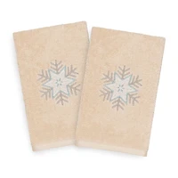 Linum Home Textiles Christmas Crystal Embroidered 2-pc. Hand Towel