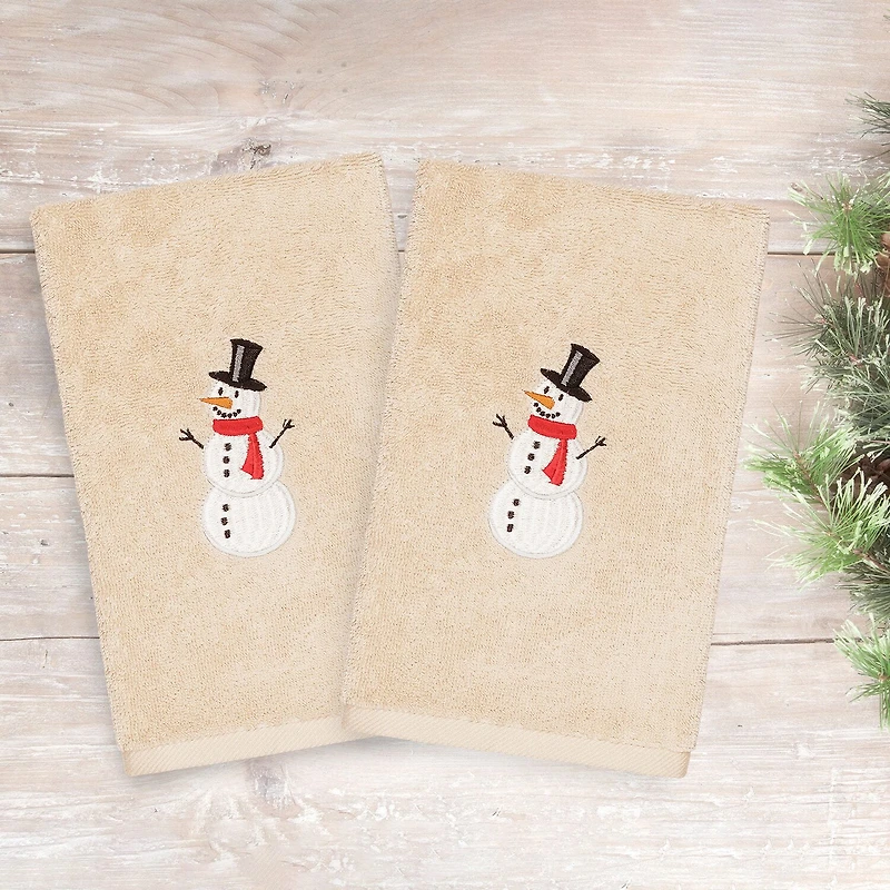 Linum Home Textiles Snowman Embroidered 2-pc. Hand Towel