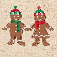 Linum Home Textiles Xmas Gingerbread Embroidered 2-pc. Hand Towel