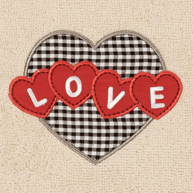 Linum Home Textiles Love Hearts Embroidered 2-pc. Hand Towel