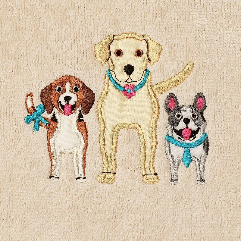 Linum Home Textiles Dogs Embroidered 2-pc. Hand Towel