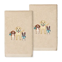 Linum Home Textiles Dogs Embroidered 2-pc. Hand Towel