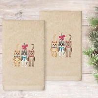 Linum Home Textiles Cats Embroidered 2-pc. Hand Towel