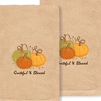 Linum Home Textiles Grateful  Blessed Embroidered 2-pc. Hand Towel
