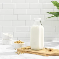 Joyjolt Glass Milk Bottles With Silicone Pour Lid Beverage Dispenser