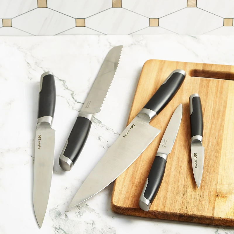 BergHOFF Leo Graphite Stainless Steel 6-pc. Knife Block Set