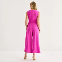 Marc New York Womens Crew Neck Sleeveless Jumpsuit