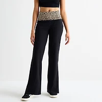 Forever 21 Womens Juniors Flare Mid Rise Pull-On Pant