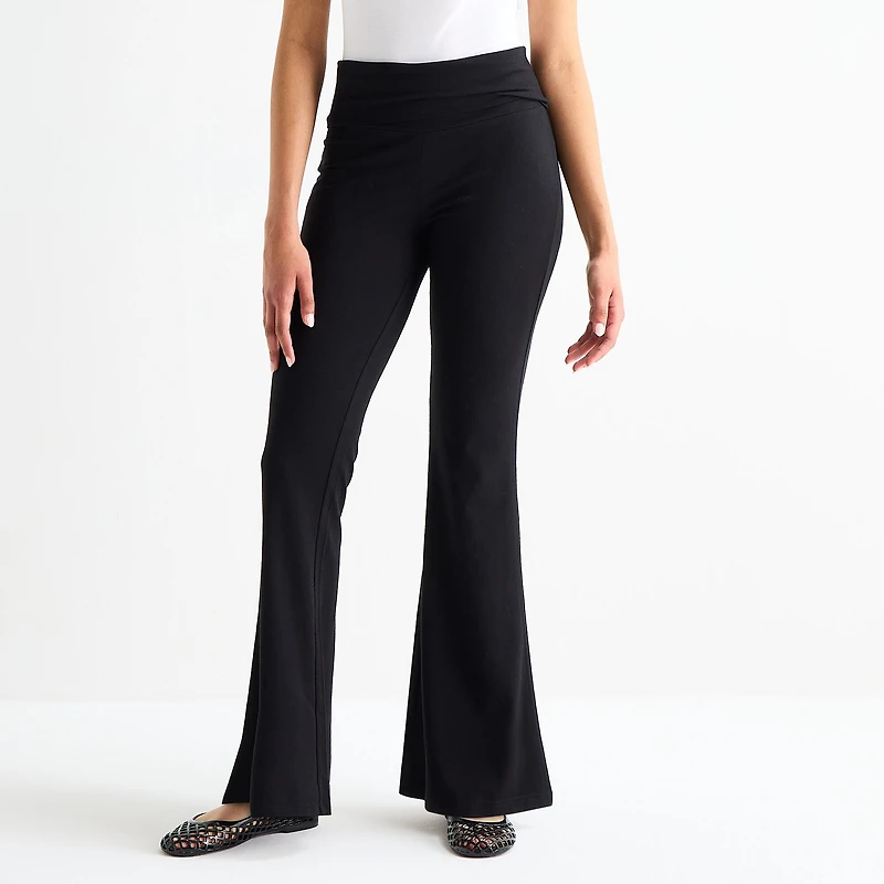 Juicy By Couture Womens Mid Rise 29 1/2" Flare Juniors Full Length Leggings