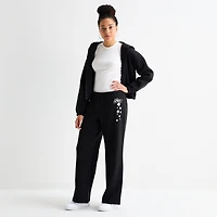 Juicy By Juicy Couture Womens Juniors Flare Mid Rise Fleece Sweatpant