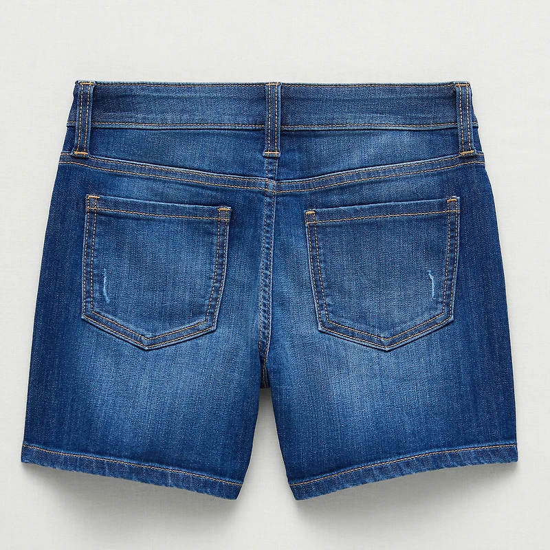 Thereabouts Little & Big Kid Girls Adaptive Adjustable Waist Easy-on + Easy-off Denim Short