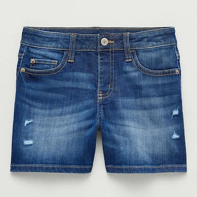 Thereabouts Little & Big Kid Girls Adaptive Adjustable Waist Easy-on + Easy-off Denim Short