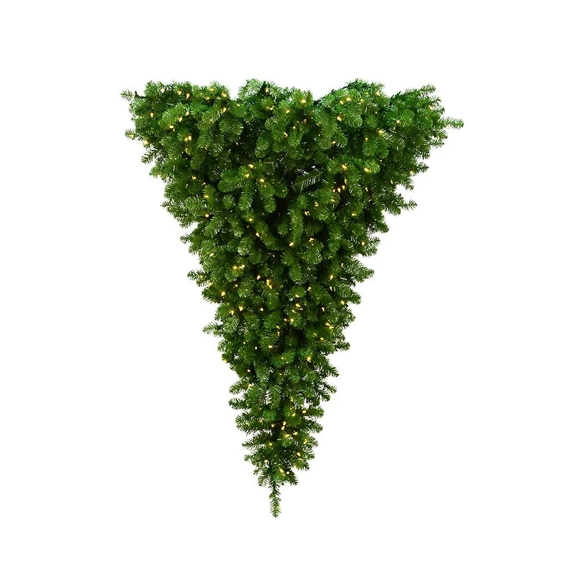 6' Prelit Upside Down Half Artificial Christmas Tree
