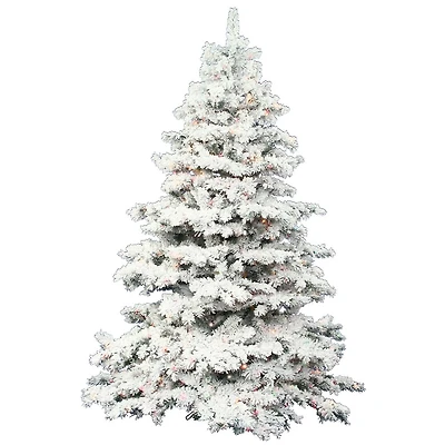 Vickerman 1/2 Foot Pre-Lit Flocked Christmas Tree