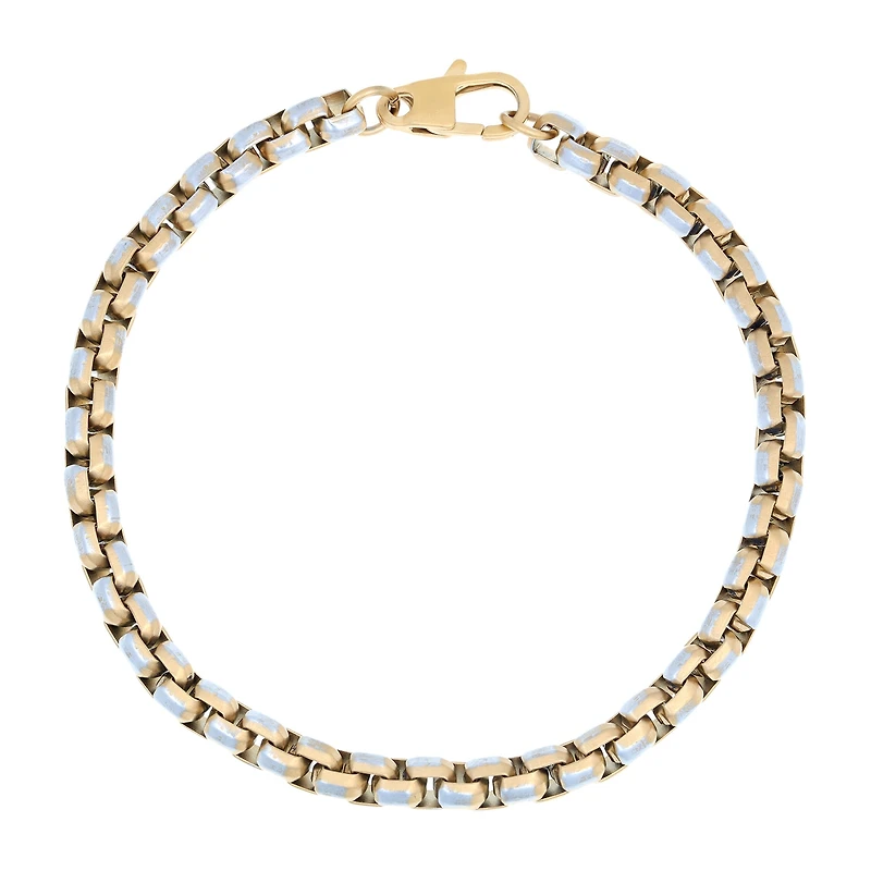 Mens Stainless Steel 8 1/2 Inch Solid Box Chain Bracelet