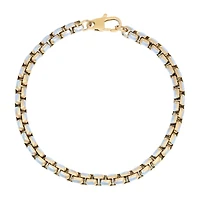 Mens Stainless Steel 8 1/2 Inch Solid Box Chain Bracelet