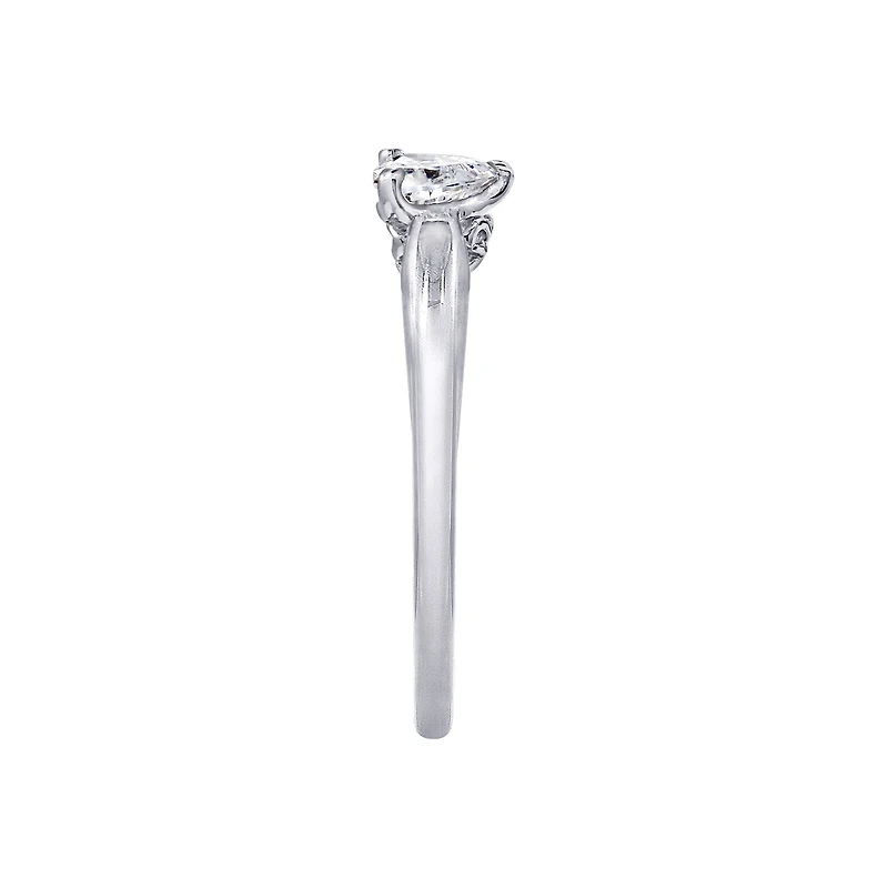 DiamonArt® Womens 3/8 CT. T.W. White Cubic Zirconia Sterling Silver Heart Promise Ring