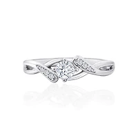 DiamonArt® Womens White Cubic Zirconia Sterling Silver Promise Ring
