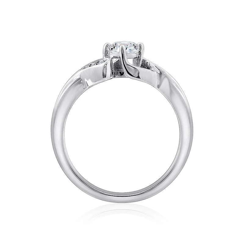 DiamonArt® Womens White Cubic Zirconia Sterling Silver Promise Ring
