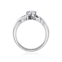 DiamonArt® Womens White Cubic Zirconia Sterling Silver Promise Ring