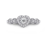 DiamonArt® Womens 1 1/2 CT. T.W. White Cubic Zirconia Sterling Silver Heart Promise Ring