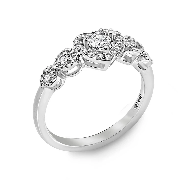 DiamonArt® Womens 1 1/2 CT. T.W. White Cubic Zirconia Sterling Silver Heart Promise Ring