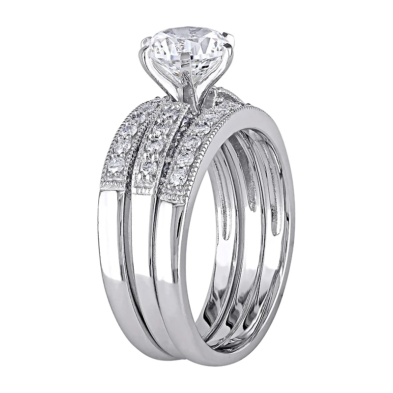 Modern Bride Gemstone Womens 3/8 CT. T.W. Lab Created White Sapphire 10K Gold Bridal Set