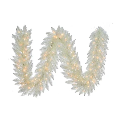 Kurt Adler 9-Foot Pre-Lit Clear Incandescent Iridescent Garland