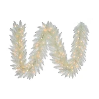 Kurt Adler 9-Foot Pre-Lit Clear Incandescent Iridescent Garland