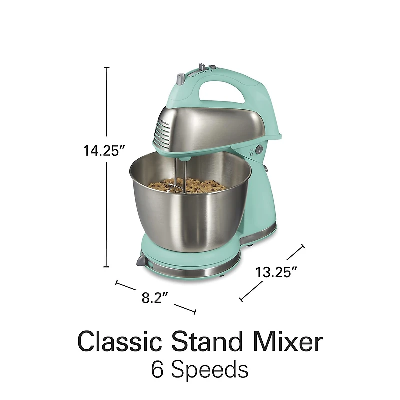 Hamilton Beach Classic Hand Stand Mixer with 4 Qt Stainless Steel Bowl