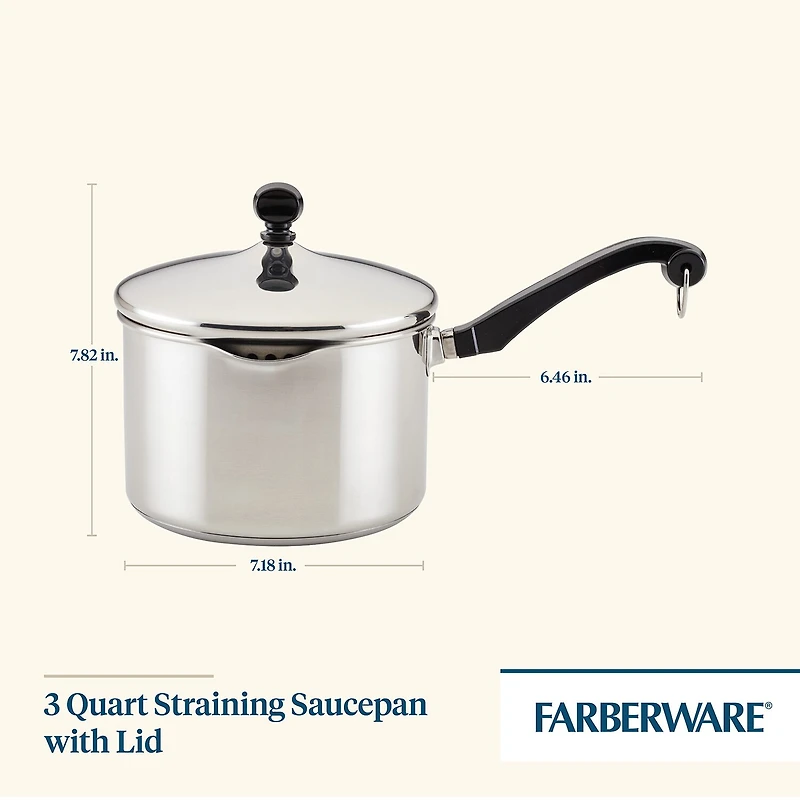 Farberware Classic Series 3-qt. Straining Saucepan with Lid