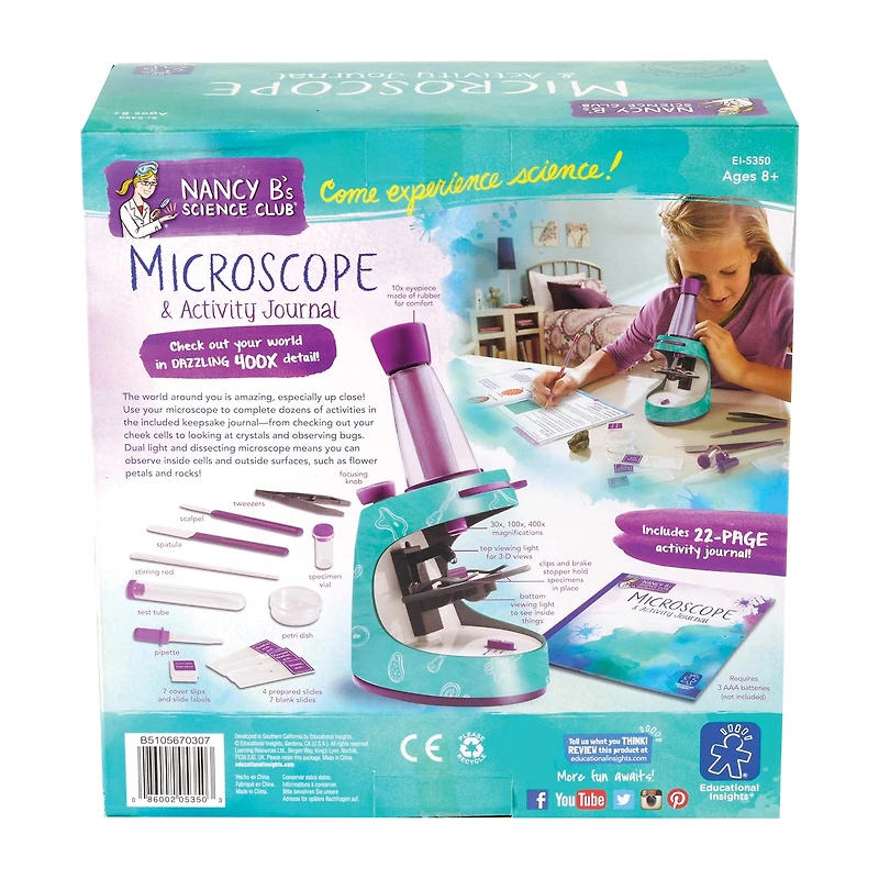 Educational Insights Nancy B'S Science Club® Microscope & Activity Journal Discovery Toy