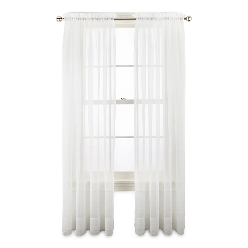 Liz Claiborne Lisette Rod Pocket Sheer Single Curtain Panel